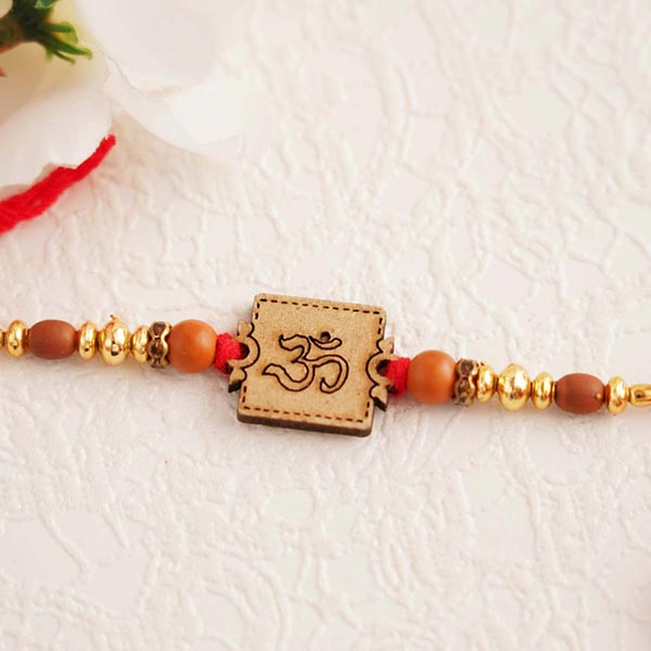 Wooden Om Rakhi