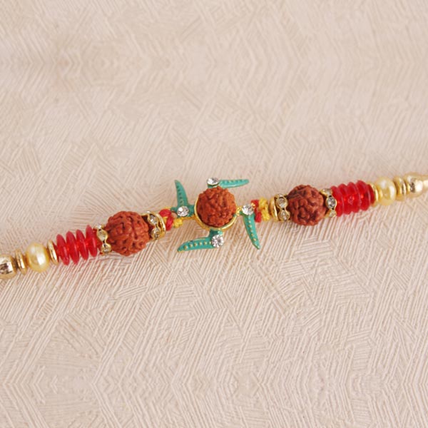 Rudraksha Swastika Rakhi