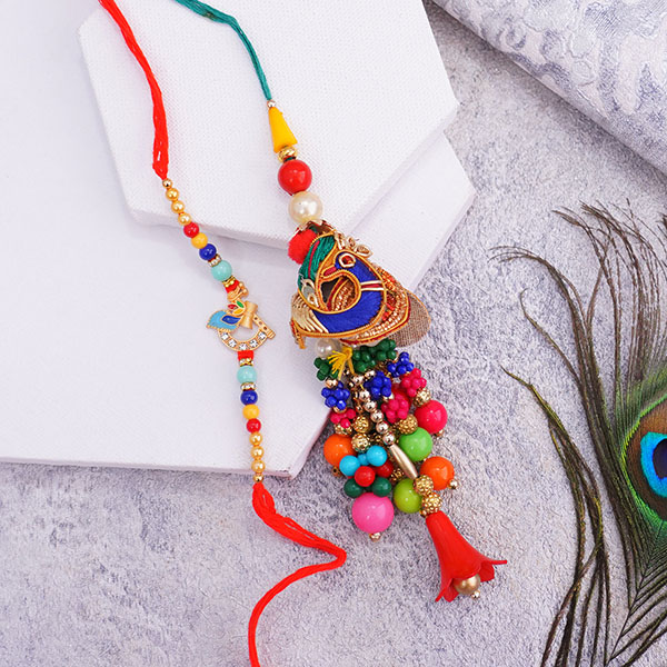 Colourful Bhaiya Bhabhi Rakhi with Chocolates