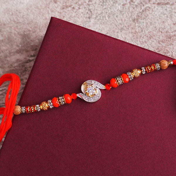 AD Stone Rakhi with Silk Chocolates