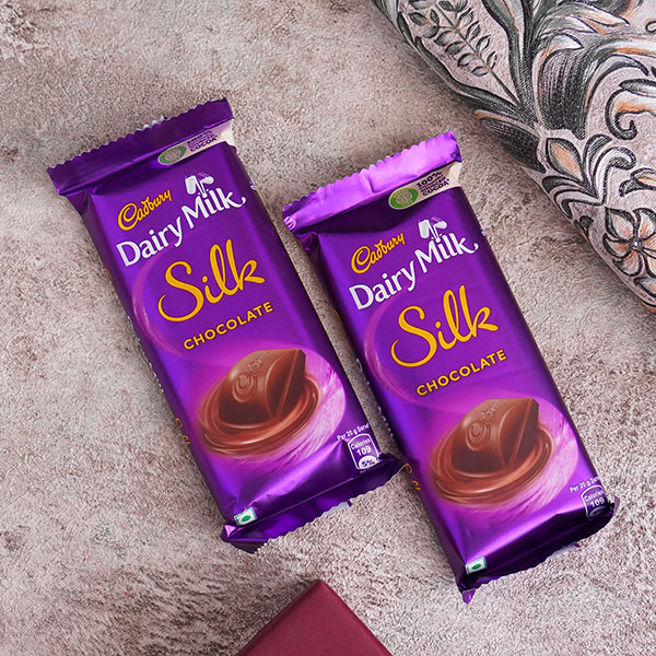 AD Stone Rakhi with Silk Chocolates