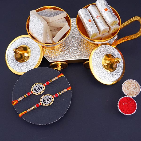 2 Ek Onkar Rakhi with Kaju Sweets