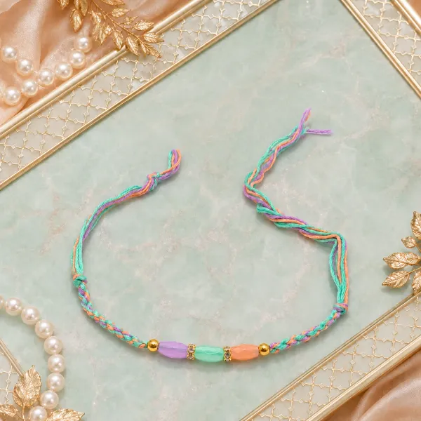 Handcrafted Multicolour Beaded Rakhi for Brother