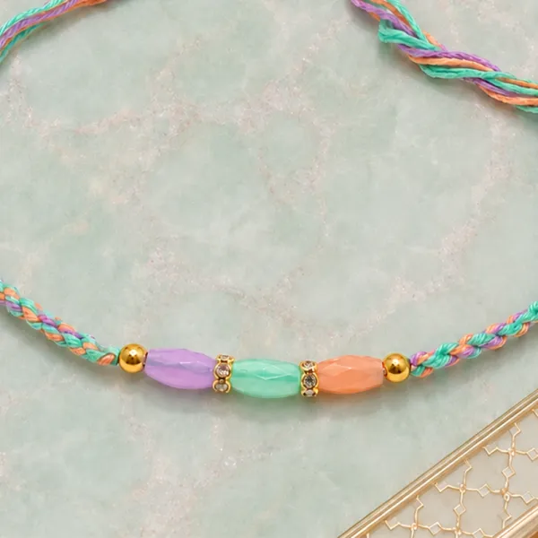Handcrafted Multicolour Beaded Rakhi for Brother