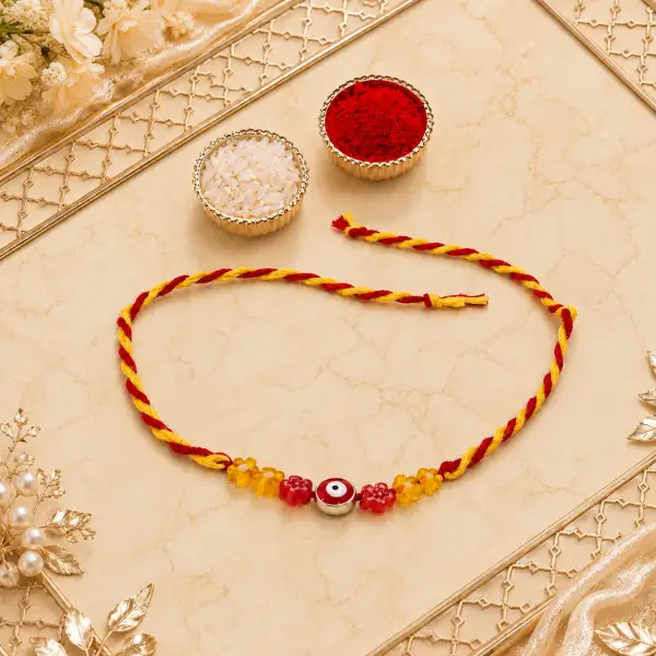 Red Evil Eye Thread Rakhi for Brother