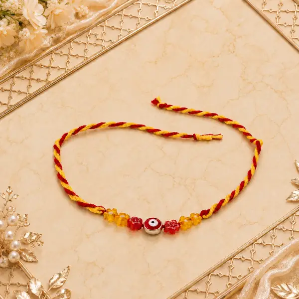 Red Evil Eye Thread Rakhi for Brother