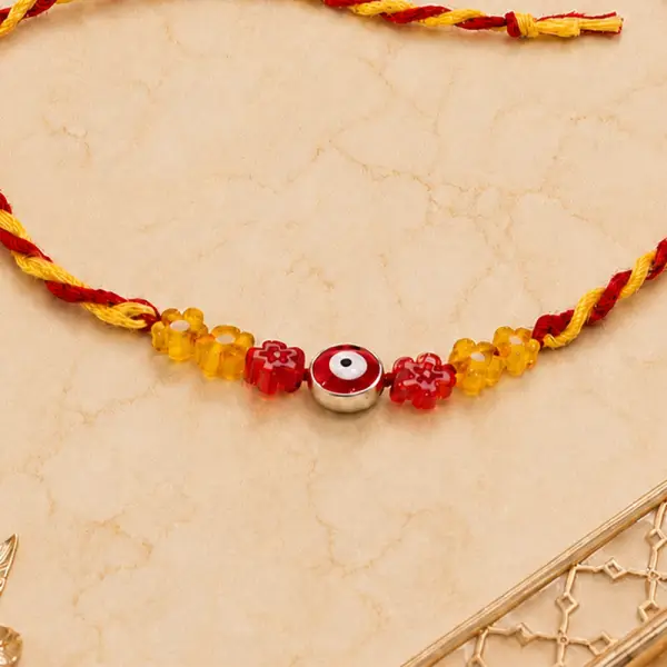 Red Evil Eye Thread Rakhi for Brother