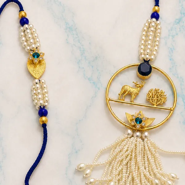 Royal Bhaiya Bhabhi Lumba Rakhi Set
