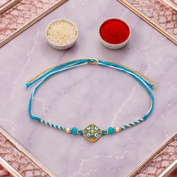 Modern Diagonal Evil Eye Designer Rakhi for Brother