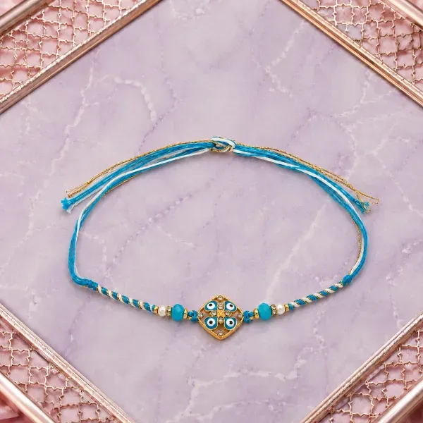 Modern Diagonal Evil Eye Designer Rakhi for Brother
