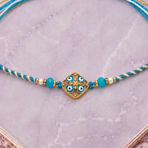 Modern Diagonal Evil Eye Designer Rakhi for Brother