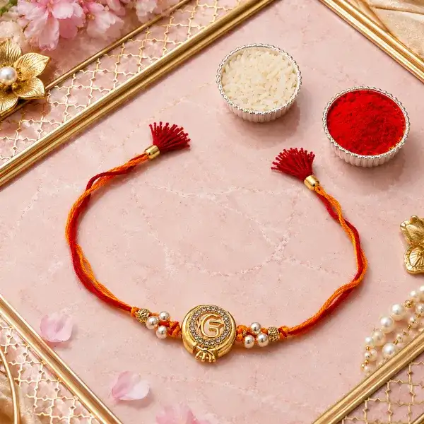 Onkar Gold Stone Beaded Designer Rakhi for Brother