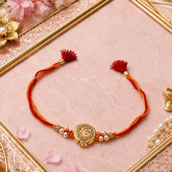 Onkar Gold Stone Beaded Designer Rakhi for Brother