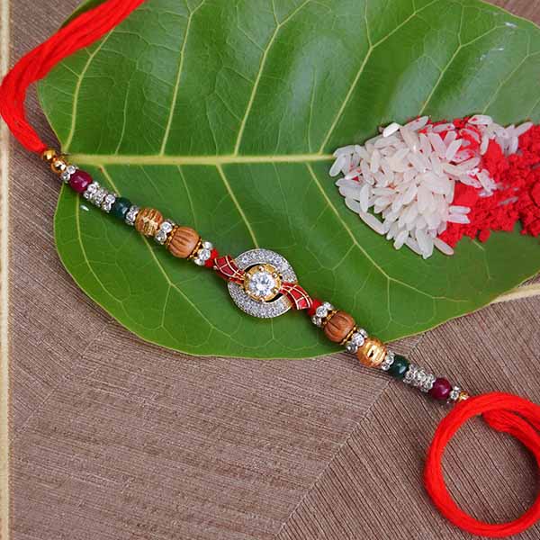 Multicolored AD Stone Rakhi