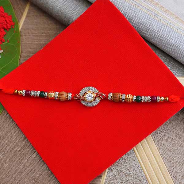 Multicolored AD Stone Rakhi