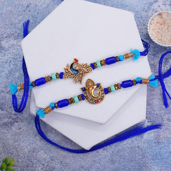 Ganesha and Peacock Designer Rakhi - Philippines