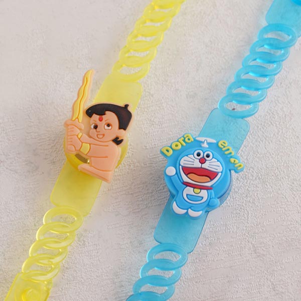 Chhota Bheem and Doremon Bracelet Kids Rakhi