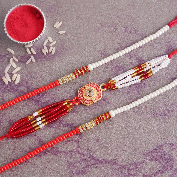 Designer Set of Three Rakhi