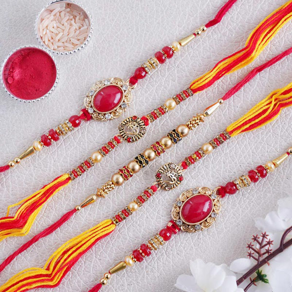 Set of Five Designer Rakhi