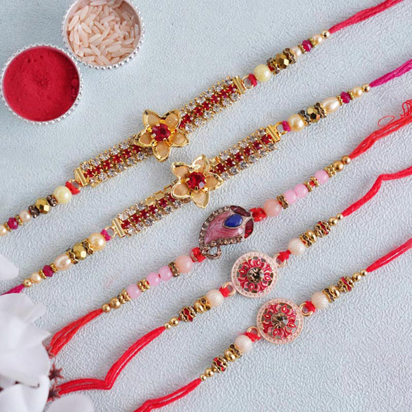 Set of 5 Trendy Rakhi for Brothers