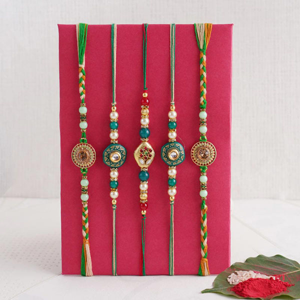 Traditional Designer Rakhi Set of Five - Egypt