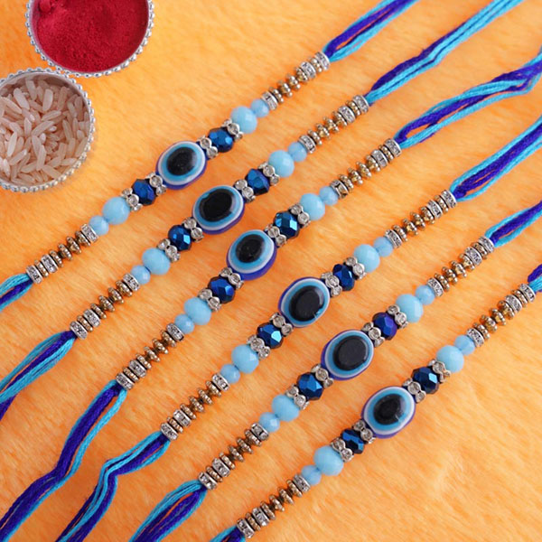 Evil Eye Rakhi Set of 6 - China