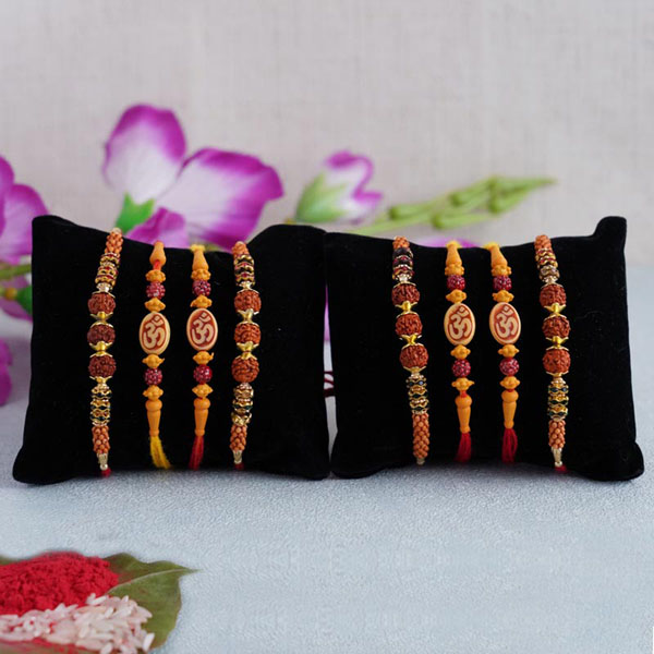 Set of 8 Rudraksha Rakhi