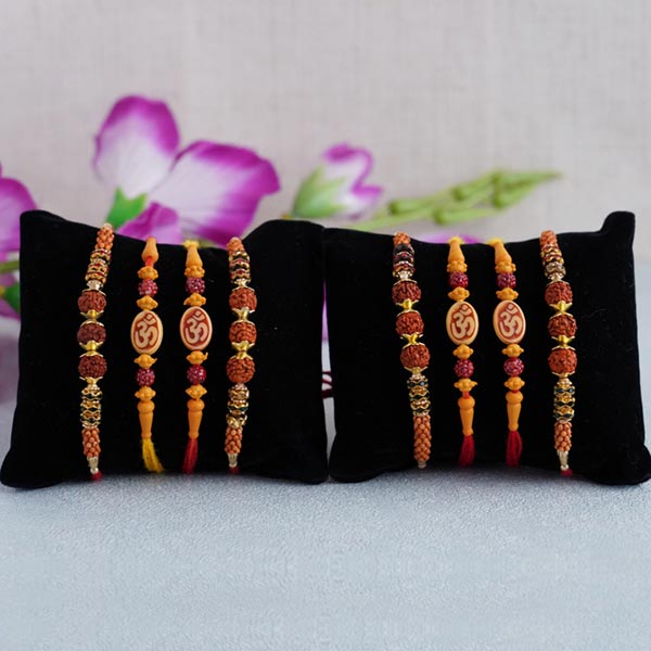 Set of 8 Rudraksha Rakhi