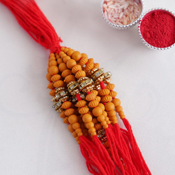 Set of 12 Red Beaded Rakhi