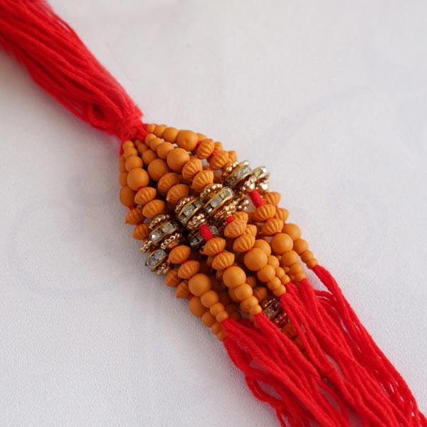 Set of 12 Red Beaded Rakhi