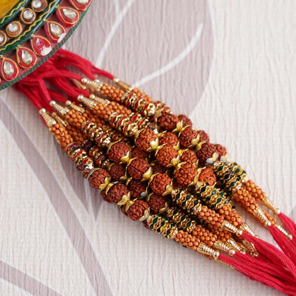 Dozen Rudraksha Rakhi Set
