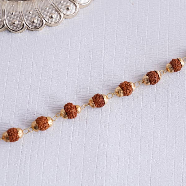 Rudraksha Designer Rakhi Bracelet