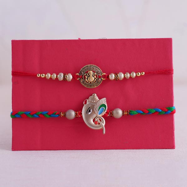 Set of 2 Ganesha Rakhi With Chocolates