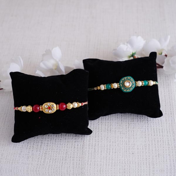 Rakhi Set of Two with Chocolates and Cookies