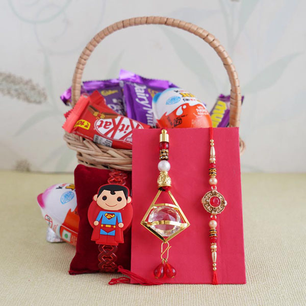 Bhaiya Bhabhi and Kids Rakhi Chocolate Hamper