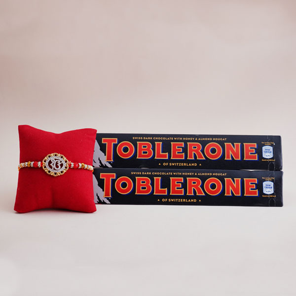 Designer Rakhi with Toblerone Chocolate