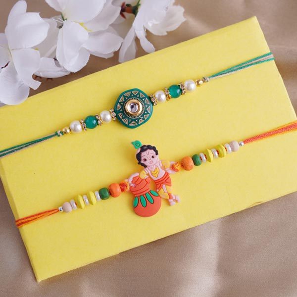 Two Rakhi Set With Chocolate Combo
