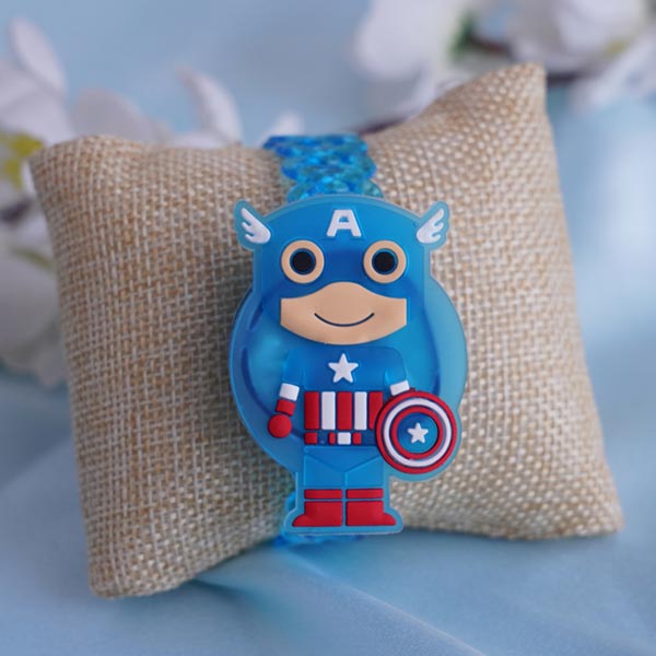 Two Superhero Kids Rakhi with Chocolates