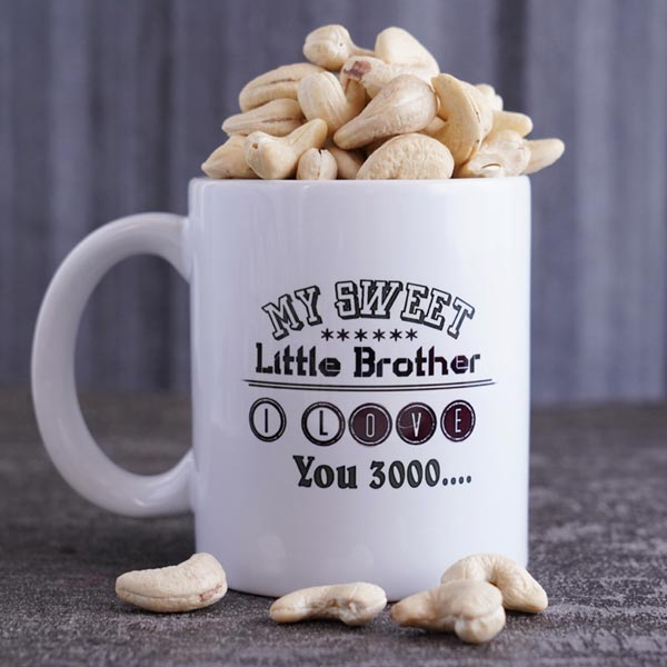 Beaded Rakhi With Mug and Cashews