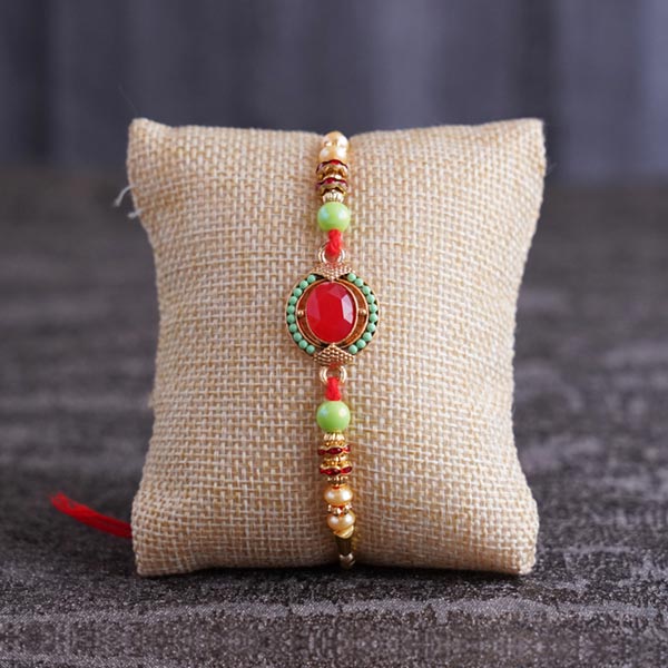 Beaded Rakhi With Mug and Cashews