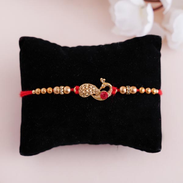 2 Rakhi with Puja Thali and Chocolates Combo