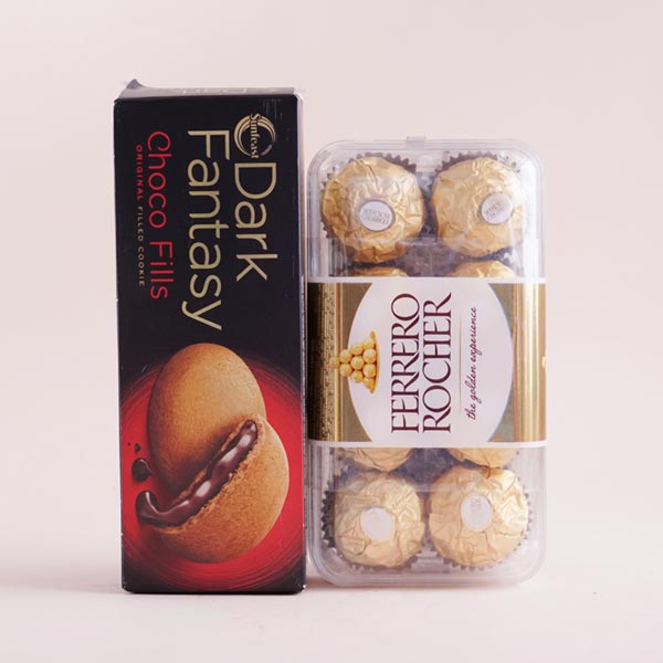 2 Stone Rakhi with Dryfruits and Chocolates