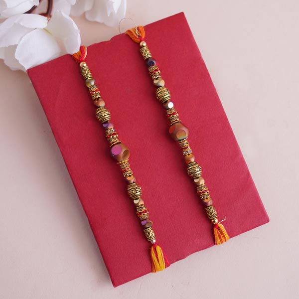 2 Stone Rakhi with Dryfruits and Chocolates