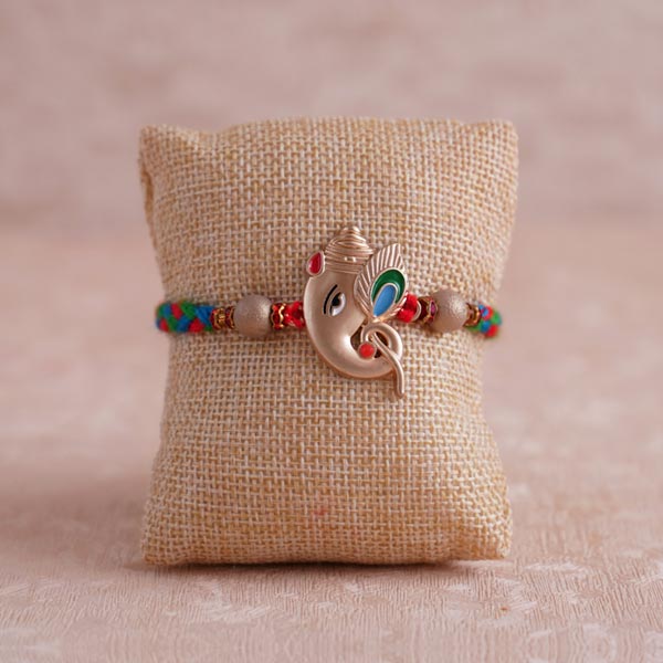 Ganesha Rakhi with Dryfruits Combo