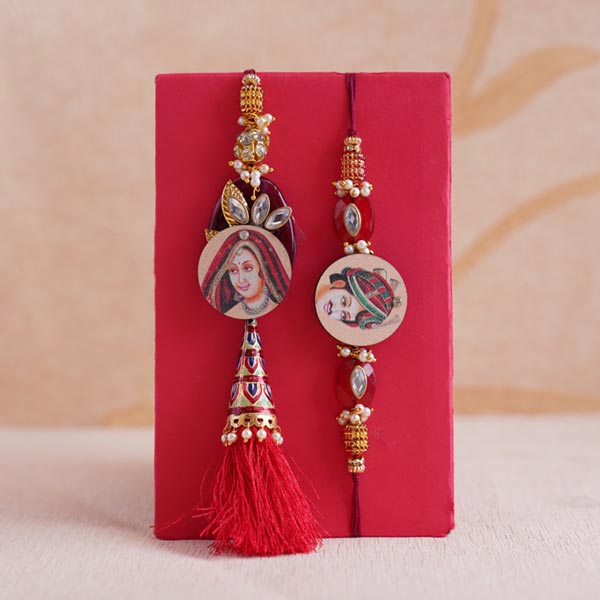 Ethnic Bhaiya Bhabhi Rakhi with Dryfruits