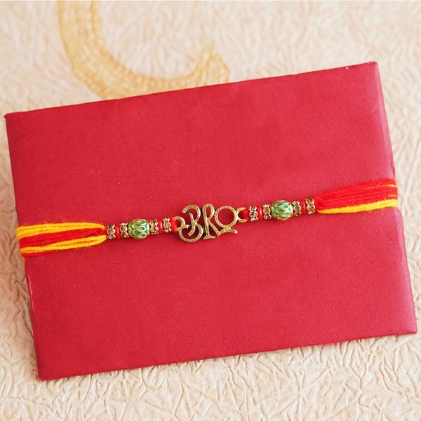 Rudraksha Rakhi with Kaju Roll
