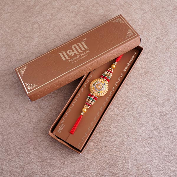 Designer Rakhi with Chana Dryfruit Laddo