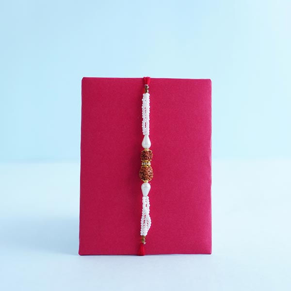 Rudraksha Rakhi with Jade Plant and Chocolates Combo
