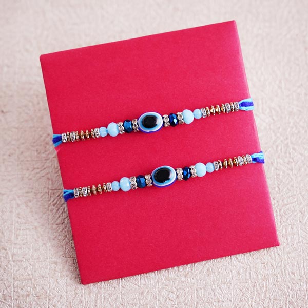 Three Auspicious Rakhis with Money Plant Combo