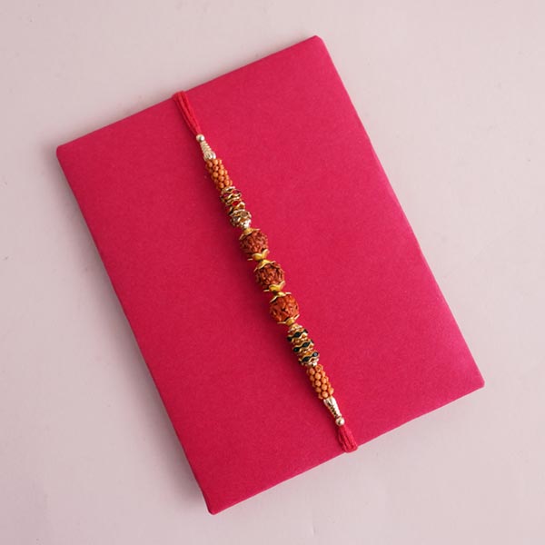 Rudraksha Rakhi with Jade Plant Combo